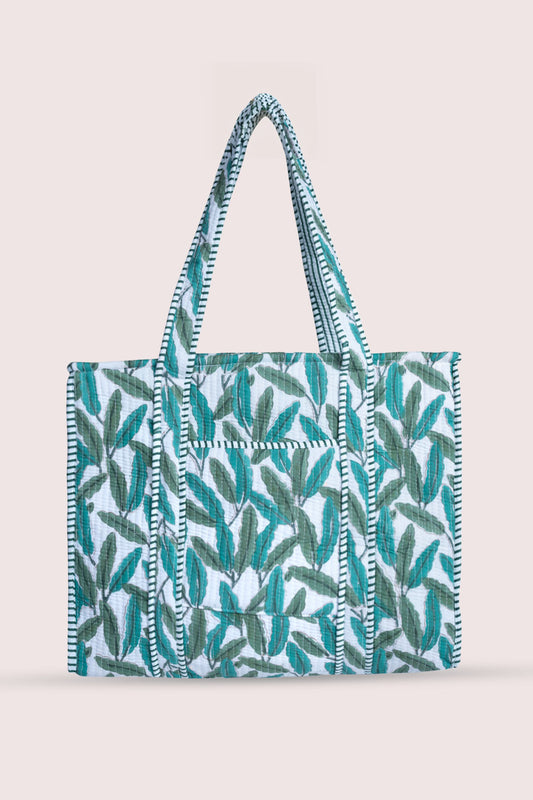 Erina Leaf Motif Tote Bag