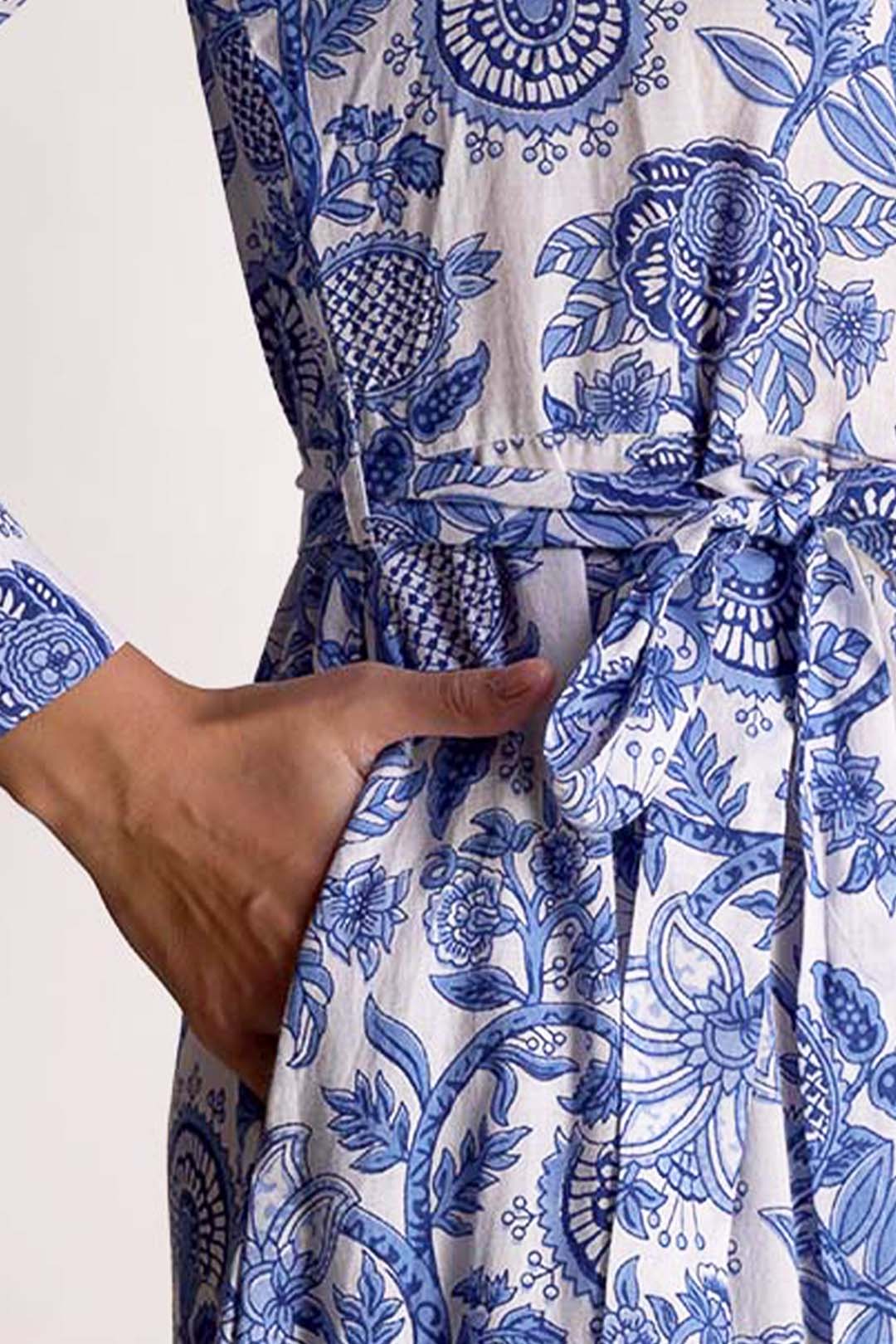 Linda - Porcelain Print Shirt Maxi Dress