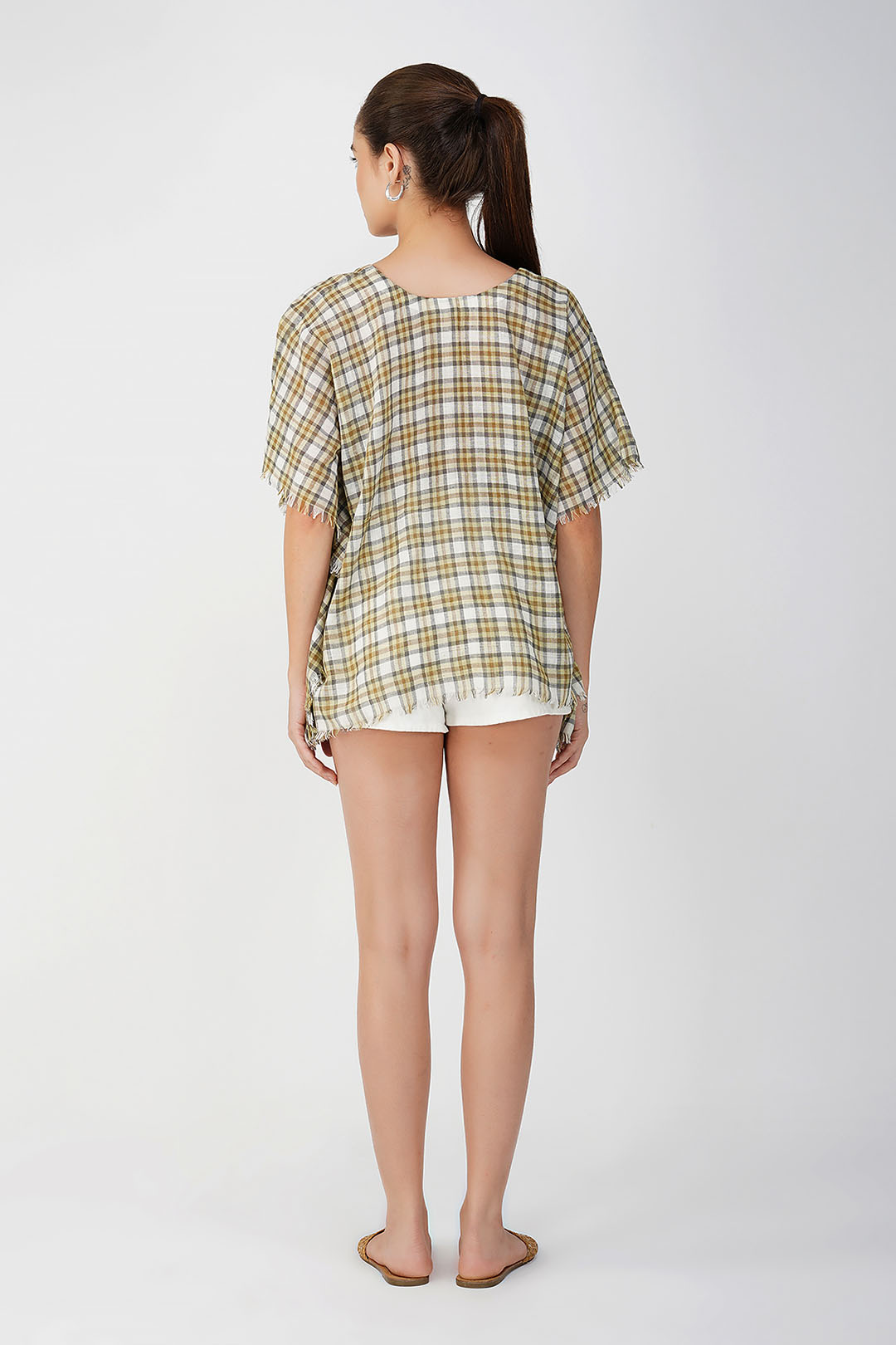 Sylvia Checkered Print Top