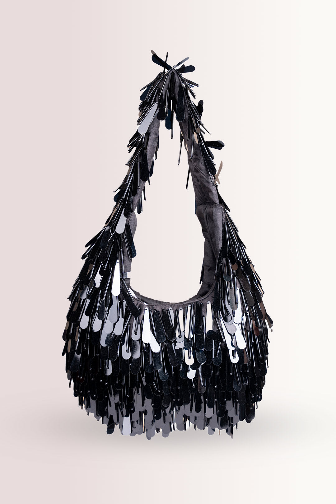 Raven Black Fringe-detail Handbag