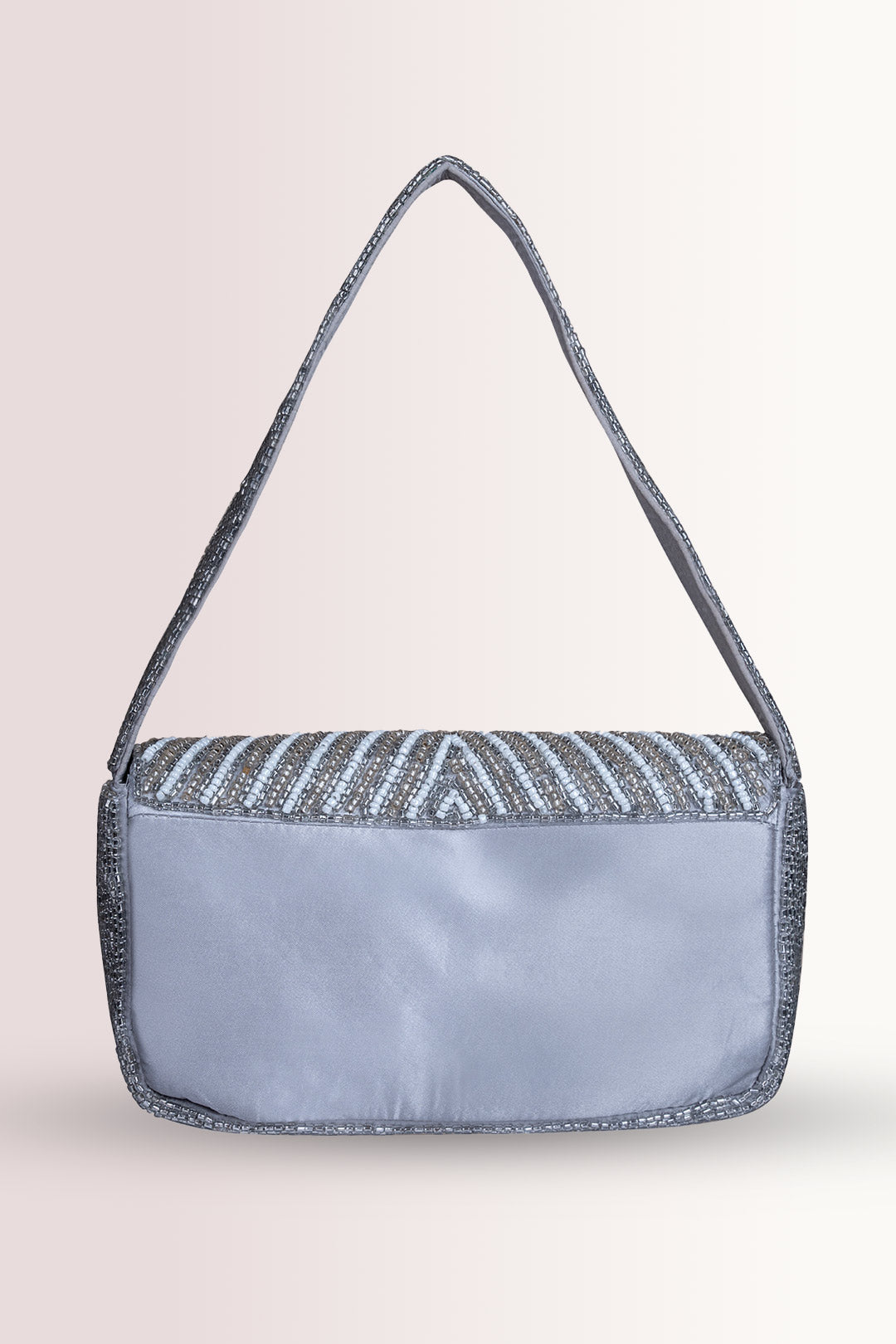 Luna Silver Embellished Handbag