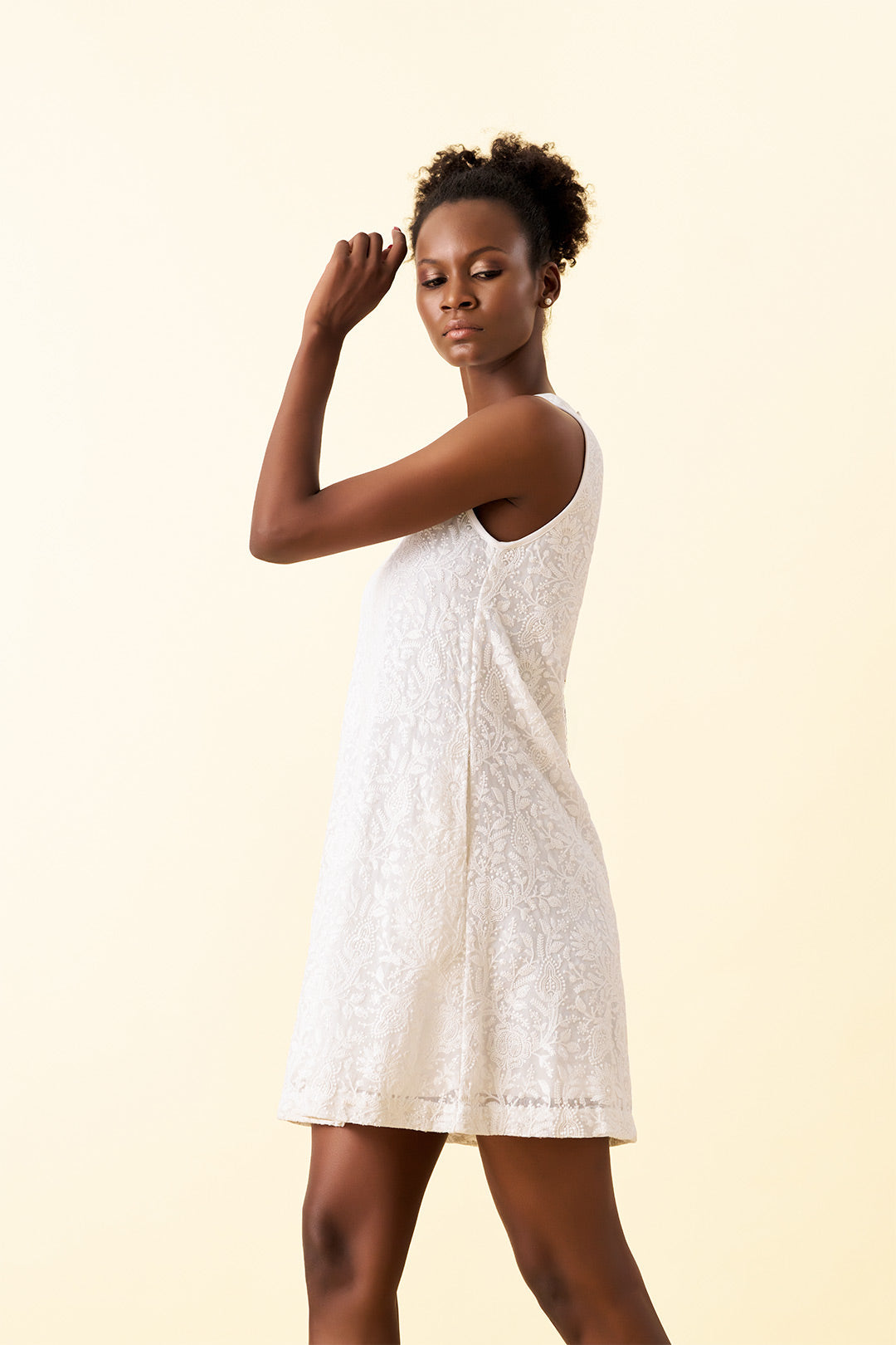 Myra Halter Neck Chikankari Dress