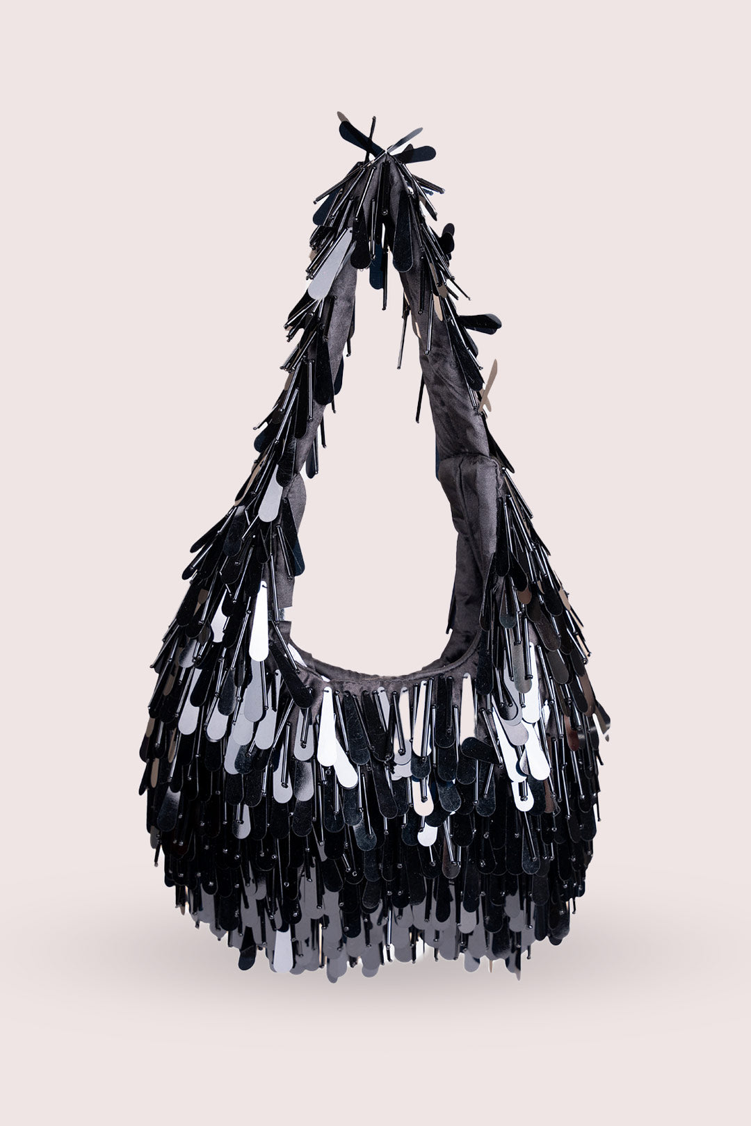 Raven Black Fringe-detail Handbag