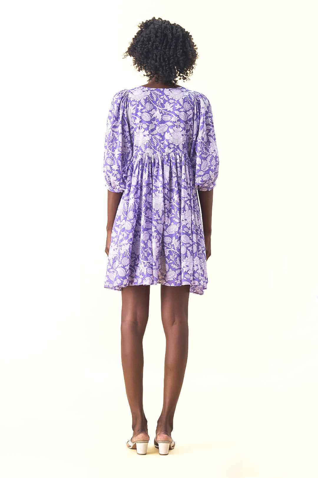 Ava Printed Mini Dress - Lilac