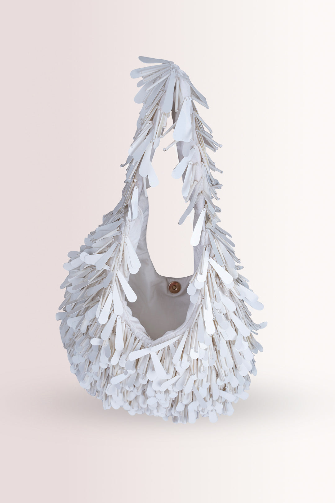 Sophia White Fringe-detail Handbag