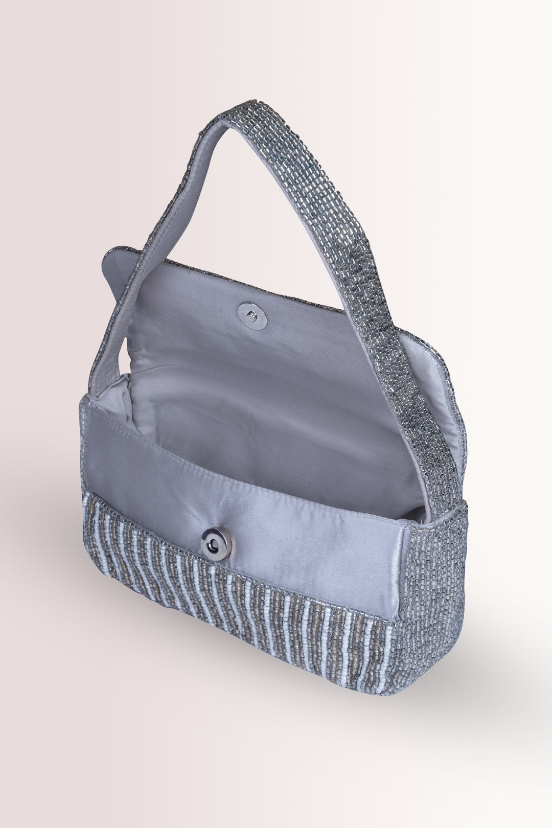 Luna Silver Embellished Handbag