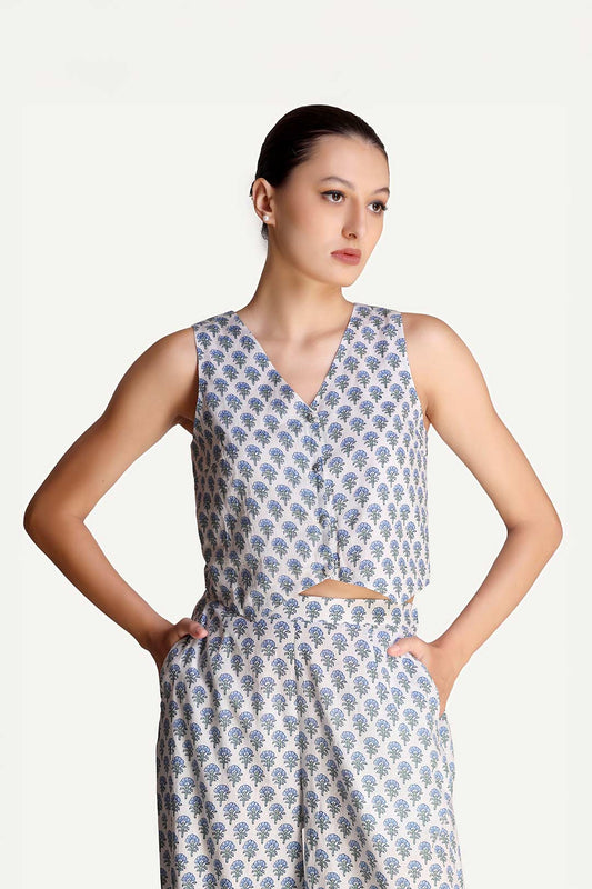 Aster - Printed Motif Vest Top