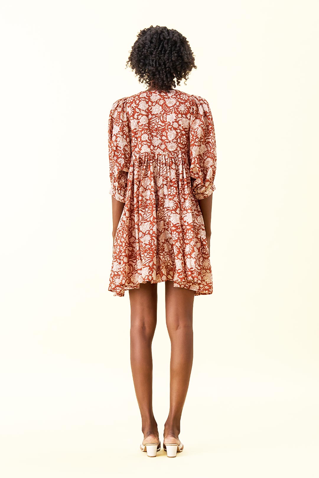 Ava Printed Mini Dress - Rust