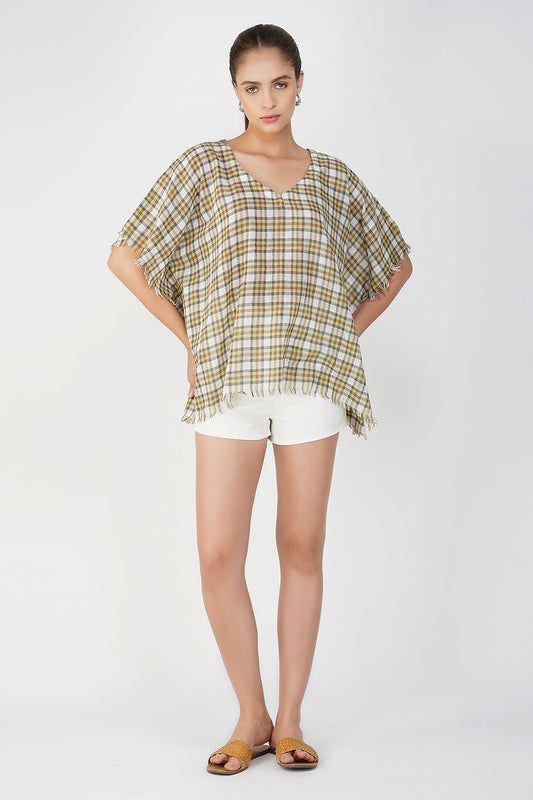 Sylvia Checkered Print Top