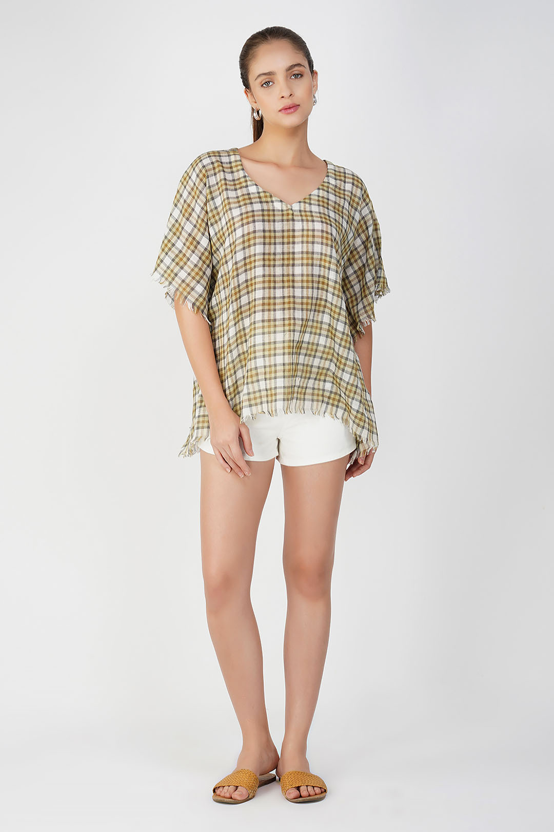 Sylvia Checkered Print Top