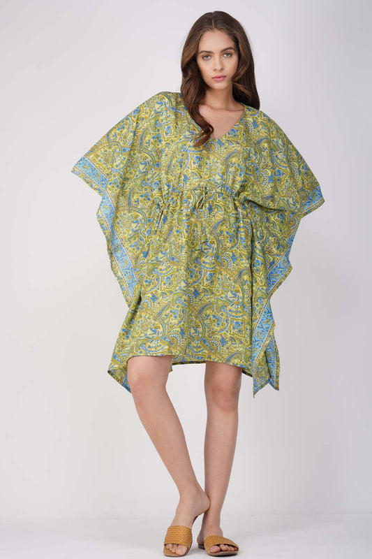 Flora Paisley Print kaftan