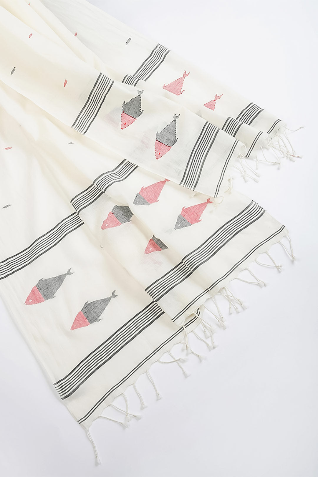 Mia Jamdani Khadi Cotton Shawl