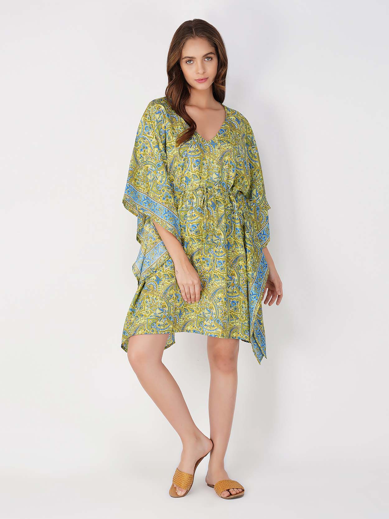 Flora Paisley Print kaftan