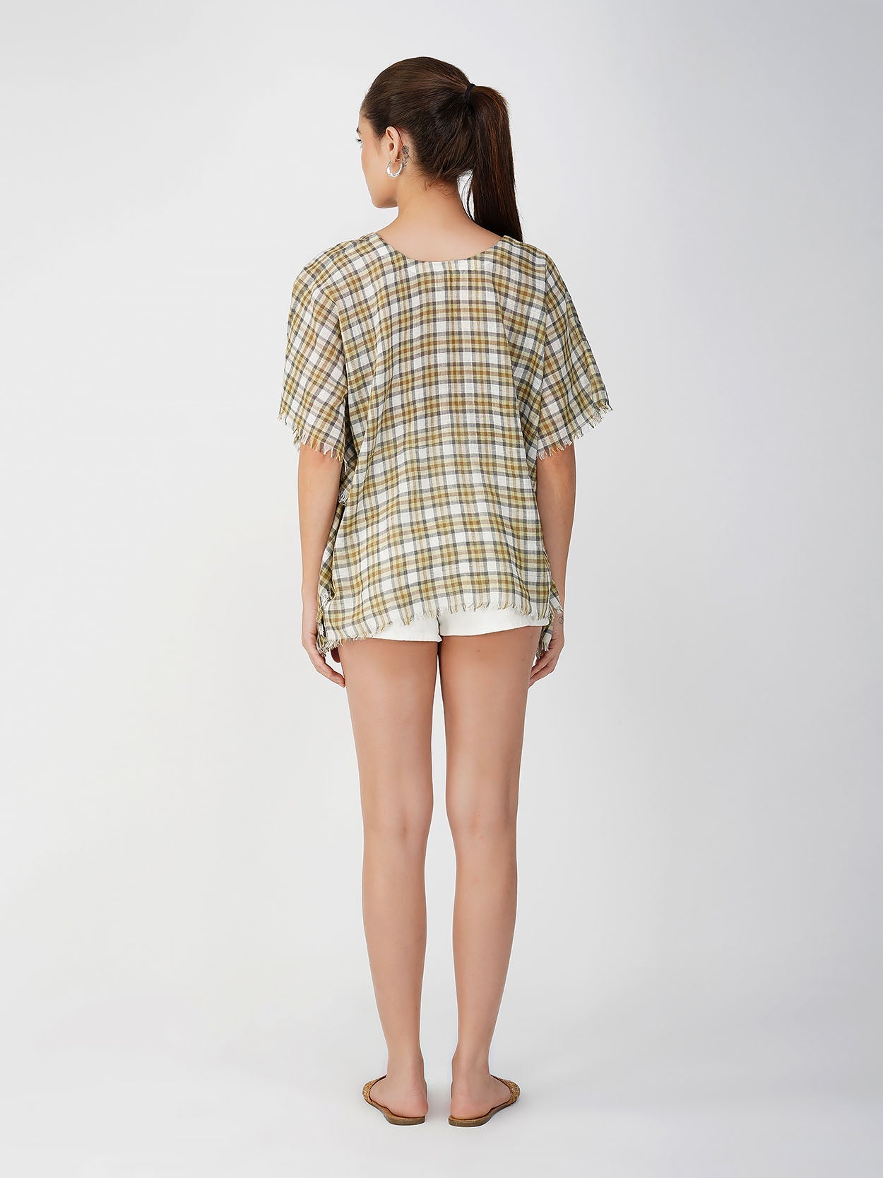 Sylvia Checkered Print Top