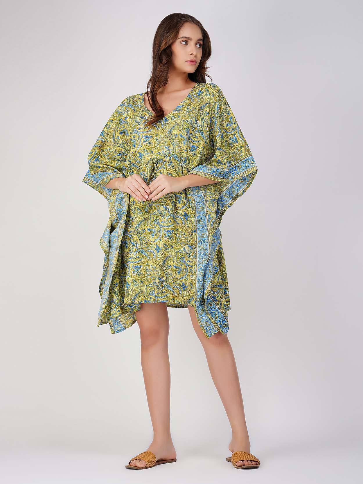 Flora Paisley Print kaftan