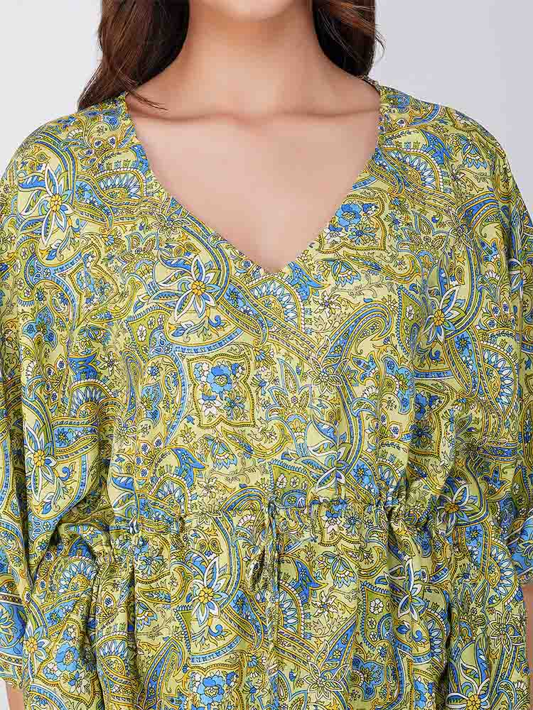 Flora Paisley Print kaftan