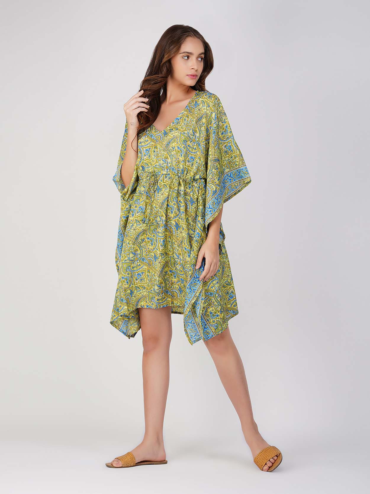 Flora Paisley Print kaftan