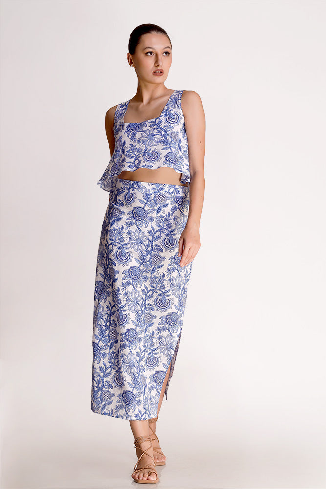 Floriana - Porcelain Print Skirt