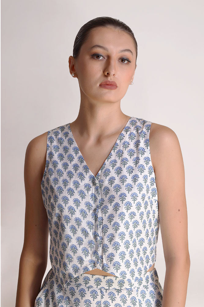 Aster - Printed Motif Vest Top