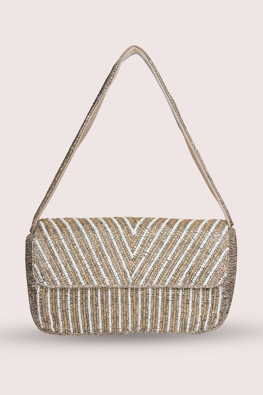 Luna Silver Embellished Handbag