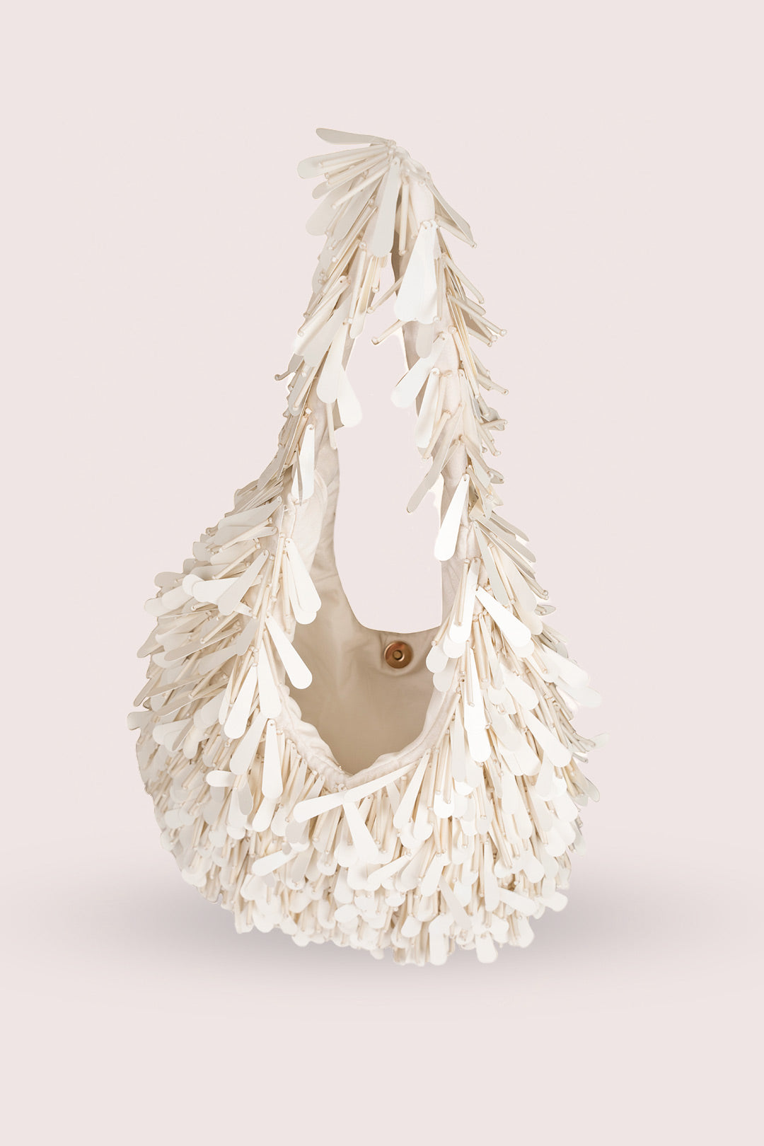 Sophia White Fringe-detail Handbag